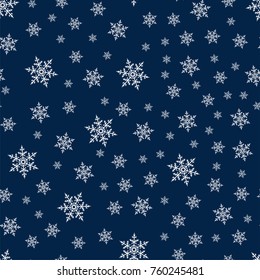 Christmas seamless pattern with snowflakes abstract background. Holiday design for Christmas and New Year fashion prints. Vector illustration.