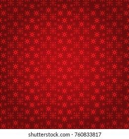 Christmas seamless pattern with snowflakes abstract background. Red snowflakes. Vector illustration. Red background. Holiday design for Christmas and New Year fashion prints.