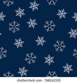 Christmas seamless pattern with snowflakes abstract background. Holiday design for Christmas and New Year fashion prints. Vector illustration.