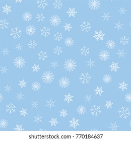 Christmas seamless pattern with snowflakes abstract background. Holiday design for Christmas and New Year fashion prints. Vector illustration.