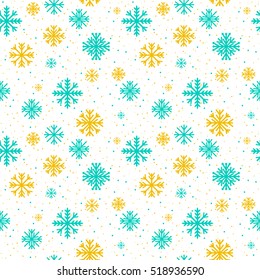 Christmas seamless pattern. Snowflakes backdrop. Vector illustration