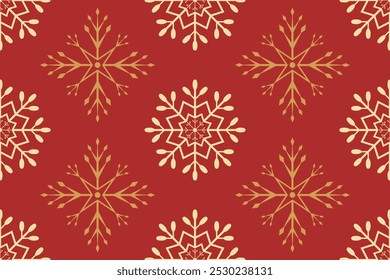 Christmas seamless pattern. Snowflakes,  Christmas ball and ornaments background design for decoration on Christmas card, banner, wrapping, wallpaper, textile, fashion.