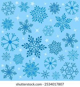 Navidades sin patrón. Copos de nieve, bola de Navidad y adornos de diseño de fondo para la decoración en la tarjeta de Navidad, Anuncio, envoltura, Fondo de pantalla, textil, moda.