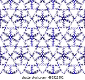 Christmas seamless pattern of snowflakes. blue gradient. vector illustration