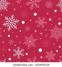 Weihnachtsnahtlose Muster von Schneeflocken in Farbe magenta 