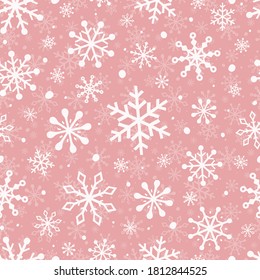 Christmas Seamless Pattern With Snowflakes. Concept Of Xmas Background. Vector