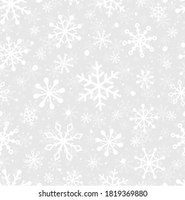 Christmas seamless pattern with snowflakes. Concept of Xmas background. Vector