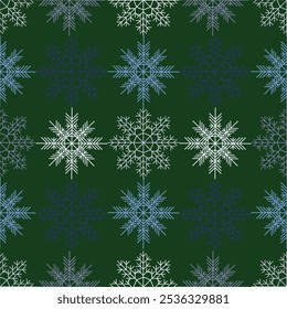 Christmas seamless pattern with snowflakes.  Graphic scottish texture. 