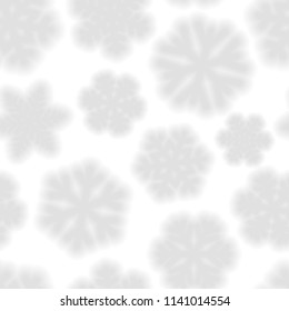 Christmas seamless pattern of snowflakes, gray on white background