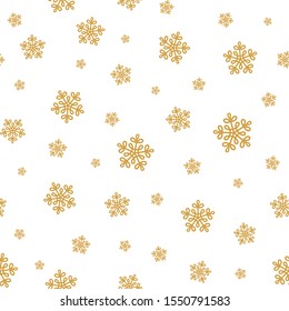 Christmas seamless pattern with snowflakes. Greetings abstract hand drawn background