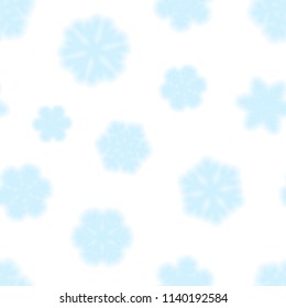 Christmas seamless pattern of snowflakes, light blue on white background