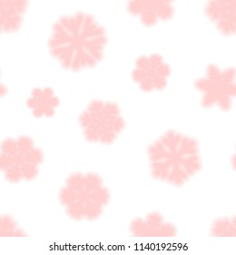 Christmas seamless pattern of snowflakes, light red on white background