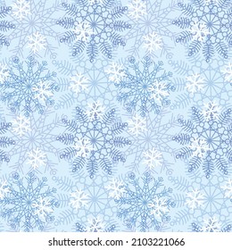 Patrón de Navidad sin fisuras con copos de nieve. Textura vectorial de Año Nuevo.