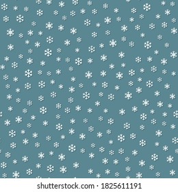 Patrón De Navidad Sin Marea Con Copos De Nieve En Un Fondo Verde Claro