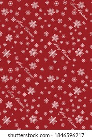 Patrón ininterrumpido de Navidad con copos de nieve sobre fondo rojo.ilustración vectorial