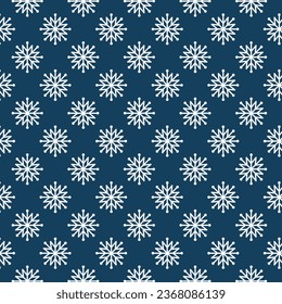 El patrón de Navidad fluye con los copos de nieve en fondo azul