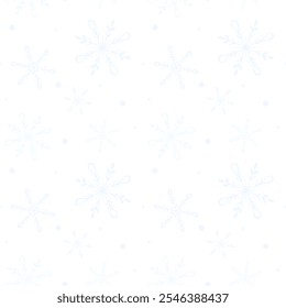 Christmas seamless pattern with snowflakes on a white background. Christmas pattern concept for packaging paper, wallpaper, scrapbooking paper, etc. Vector pattern with snowflakes.