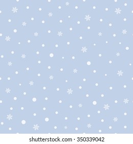 Christmas Seamless Pattern With Snowflakes On A Blue Background. Vector  Illustration