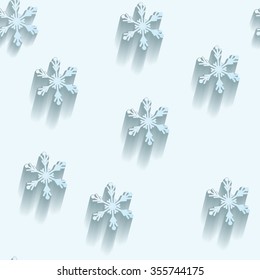 Christmas seamless pattern.  Snowflakes on light background