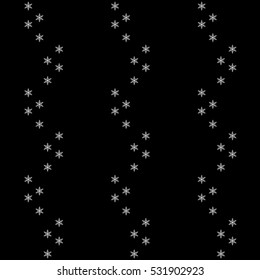 Christmas seamless pattern with snowflakes on black background. Winter background for various graphic works