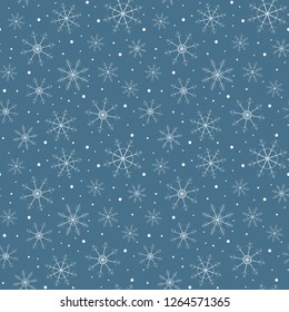 Christmas seamless pattern with snowflakes. Perfect for wrapping paper or fabric.