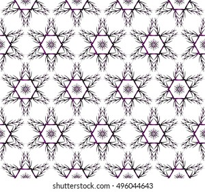 Christmas seamless pattern of snowflakes. purple gradient. vector illustration