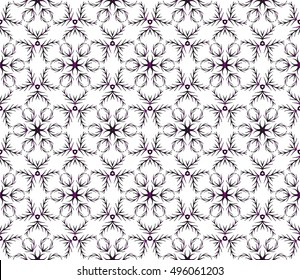 Christmas seamless pattern of snowflakes. purple gradient. vector illustration