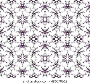 Christmas seamless pattern of snowflakes. purple gradient. vector illustration