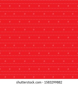 Christmas seamless pattern with snowflakes in red and white. Print for fabric, linen and pajamas, web page background, gift and wrapping paper, greeting cards, scrapbooking album, winter decorations.