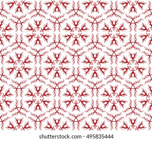 Christmas seamless pattern of snowflakes. red gradient. vector illustration