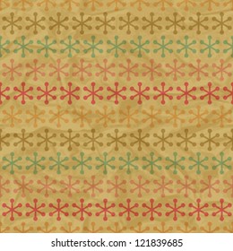Christmas seamless pattern with snowflakes in retro style.
