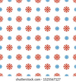 Christmas seamless pattern with snowflakes, simple minimalistic abstract background, endless texture for print, textile, scrapbook or wrapping paper, new year background - vector