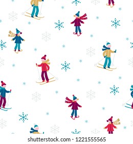 Similar Images, Stock Photos &amp; Vectors of Vector drawing of people skating on Ice rink, Merry