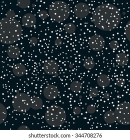 Christmas seamless pattern with snowflakes in the sky