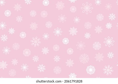 Christmas seamless pattern with snowflakes trendy pastel color