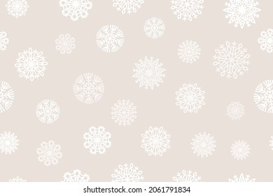 Christmas seamless pattern with snowflakes trendy pastel color