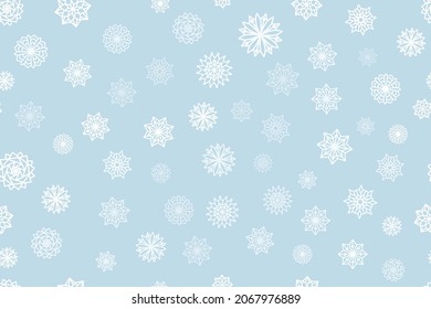 Christmas seamless pattern with snowflakes trendy pastel color