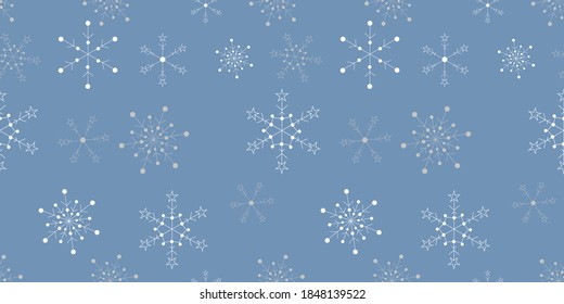 Patrón de Navidad sin fisuras con copos de nieve. Ilustración vectorial.