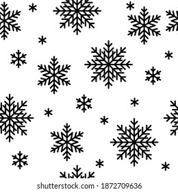 Christmas seamless pattern with snowflakes. Vector illustration.