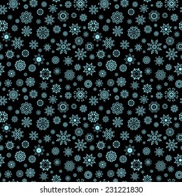 Christmas seamless pattern with snowflakes, vector background