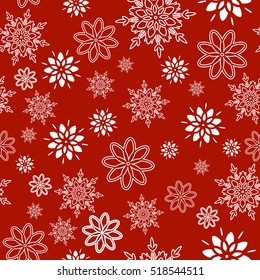 Christmas seamless pattern with snowflakes. Vector illustration.