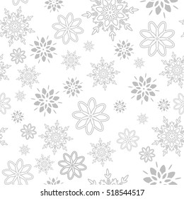 Christmas seamless pattern with snowflakes. Vector illustration.