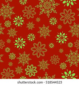 Christmas seamless pattern with snowflakes. Vector illustration.