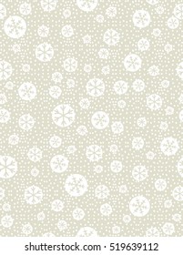 Christmas seamless pattern with snowflakes,  vector illustration