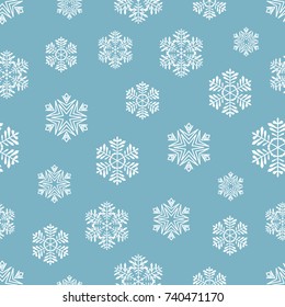 Christmas seamless pattern of snowflakes. Vector illustration.