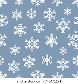 Christmas seamless pattern of snowflakes. Vector illustration