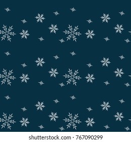 Christmas seamless pattern with snowflakes, vector background