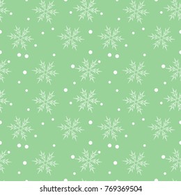 Christmas seamless pattern with snowflakes, vector background