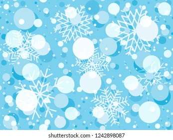 Christmas seamless pattern with snowflakes. Winter abstract background. Vector illustration