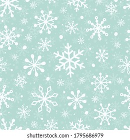 Christmas seamless pattern with snowflakes. Winter background. Vector